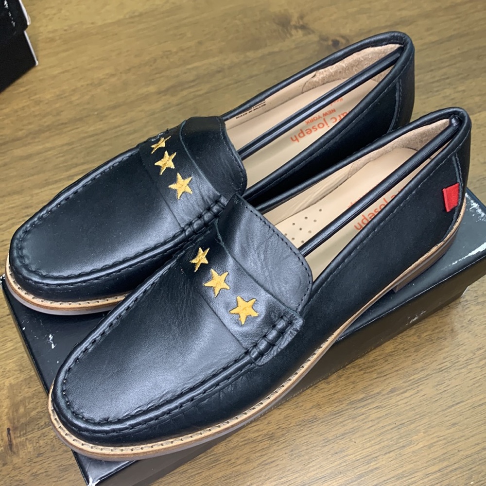NWT NIB Marc Joseph NY Black Napa Madison Unisex 5.5